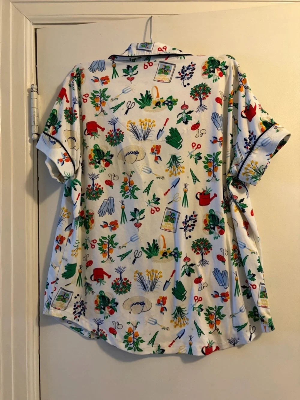 Kate Spade Gardening Icons 2 Piece Top Pant Stretch Knit Pajama Set Size Small